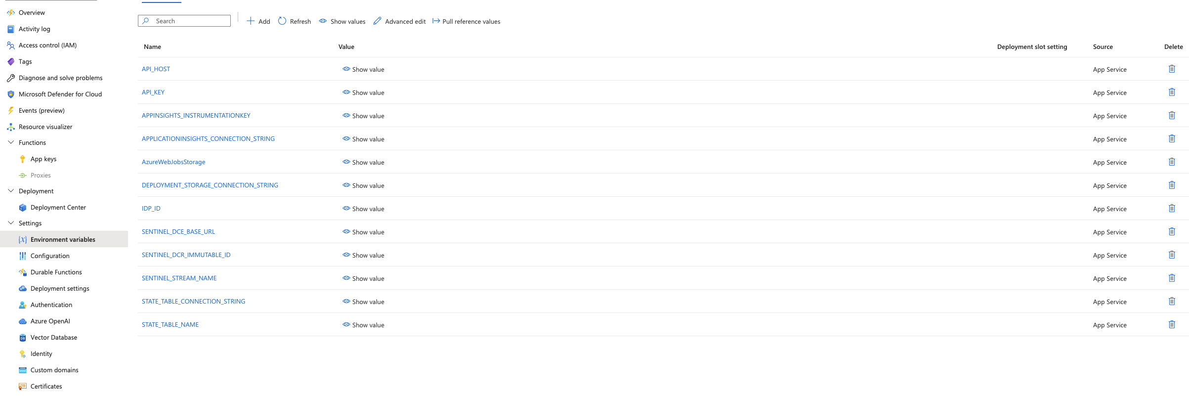 set environment variables