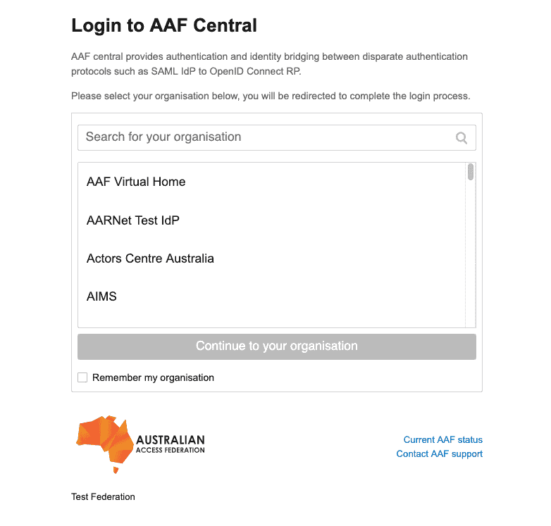Sign in with AAF