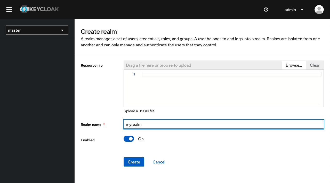 Create Realm Page